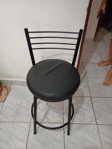 Banqueta Aço Metalnew 60cm Estofada Encosto
