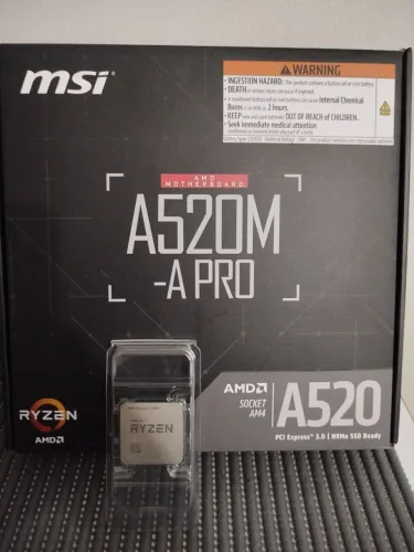 Kit Ryzen 5 3600 + placa mãe a520m MSI