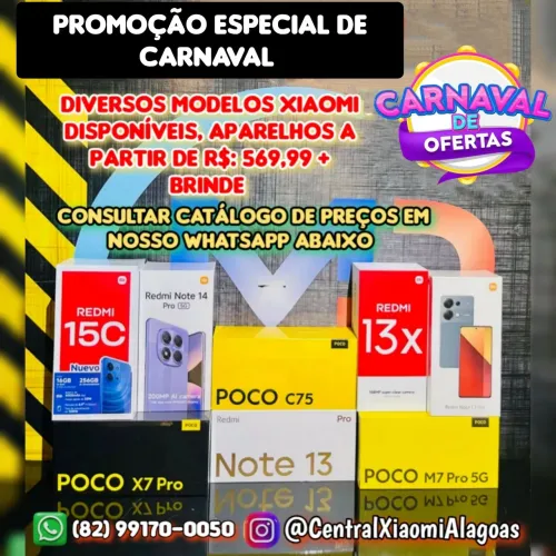 XIAOMI POCO X7 PRO, POCO M8 PRO, REDMI NOTE 15 E DIVERSOS MODELOS DISPONÍVEIS 