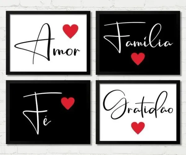 Tela com frases de família 