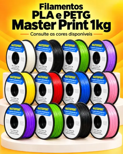 Filamento Master Print 1kg PLA e PETG para Impressora 3D - Várias Cores
