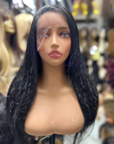 Lace front HD cabelo FIBRA PREMIUM 70 cm. 13x4 de repartição livre