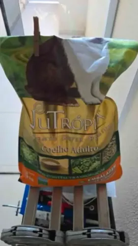 Ração Premium Nutrópica 5kg para coelhos, Critical Care Megazo e Feno