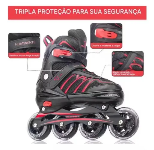 Patins Inline Abec 7 Adulto Infantil 42/43 PASSO CARTÃO