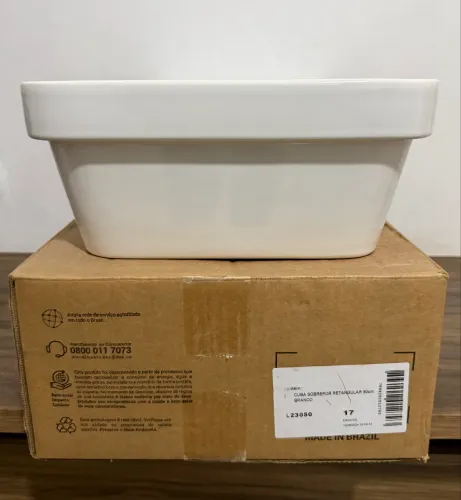 Cuba Sobrepor Retangular 50cm Deca Branco