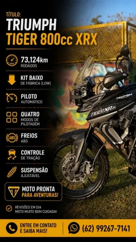 Triumph Tiger low,(kit baixo) em dias pneus bons moto muito boa e bem cuidada