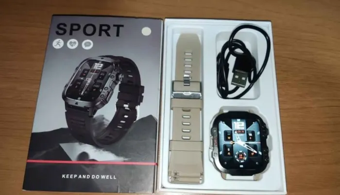 Relógio Smartwatch inteligente militar ip68 boa duração de bateria 420Mah tela 1.96 (Novo)