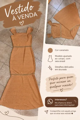 Vestido de festa dourado P