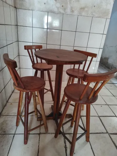 Mesa para bar de madeira pura mesa alta próprias para bares
