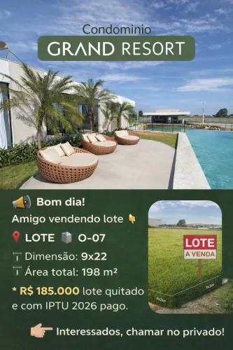 Lote à venda - Condomínio Grand Resort