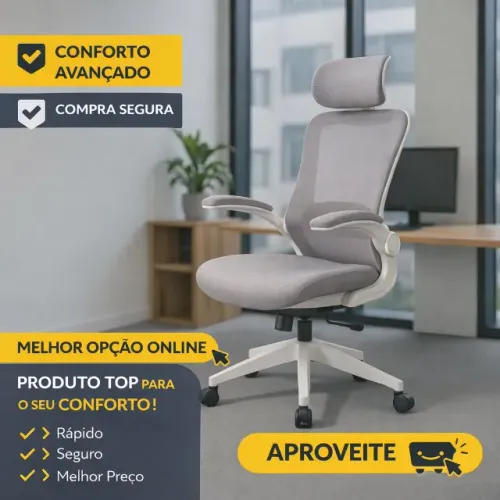 Cadeira Ergonômica Presidente - Cinza Mesh