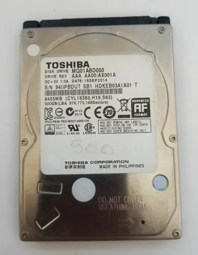 HD Toshiba para Notebook de 500 GB Funcionando Perfeitamente