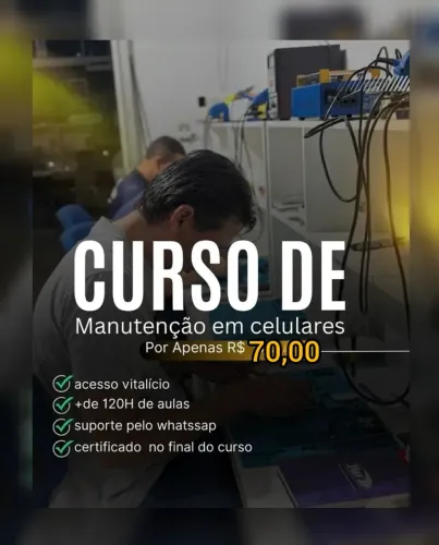 Oportunidade curso manutenção celulares certificado garantido 