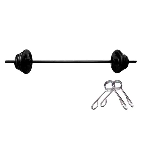 Kit barra oca 1,20 + 10kg de anilhas emborrachadas