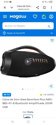 Bombox Waiva 1200,00 nova na caixa original *70 zap negocio