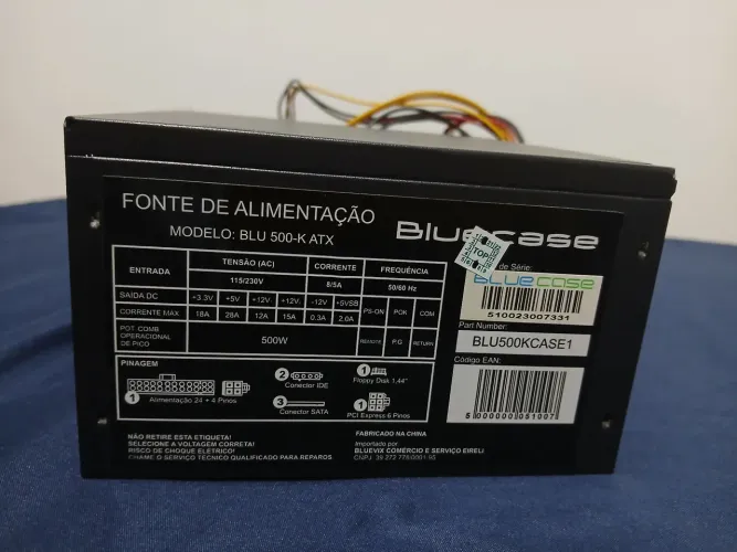 FONTE 500W USADA BLUECASE