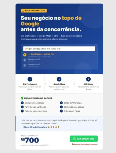 Site Profissional + Google Maps + SEO __ Apareça no Google em 7 Dias