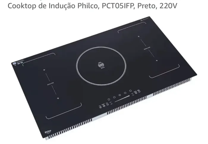Cooktop de Indução Philco, PCT05IFP, Preto, 220V