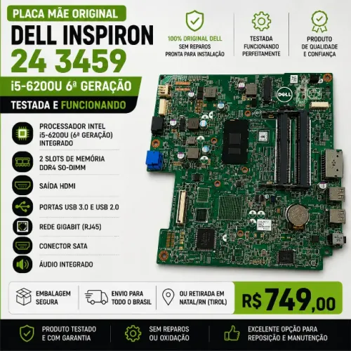 Vendo placa-mãe original Dell retirada de um All in One Dell Inspiron 24 3459