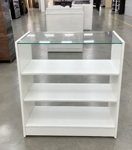 BALCÃO VITRINE COM VIDRO SUPERIOR - 100% MDF