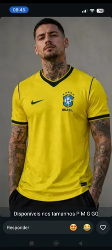 camisa do brasil amarela do p ao gg