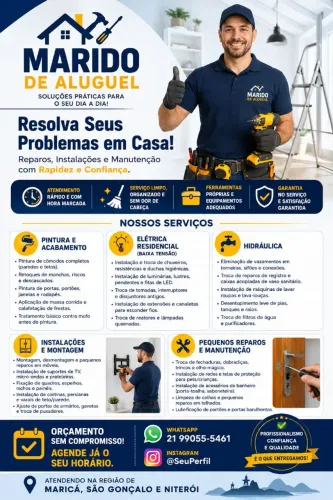 MARIDO DE ALUGUEL - SOLUÇÕES RESIDÊNCIAS DE ALTO PADRÃO