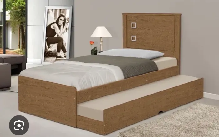 Cama de solteiro com auxiliar 