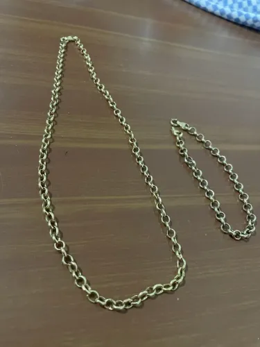 Vendo conjunto cordão e pulseira em ouro 18k