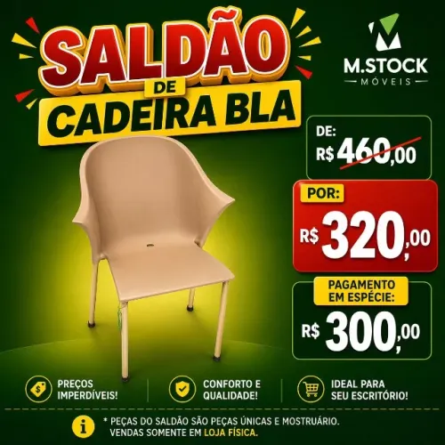 cadeira bla fixa bege