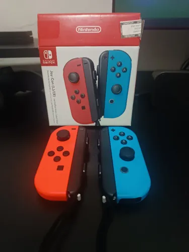 Controle Nintendo Switch | Joycon Vermelho neon / Azul neon