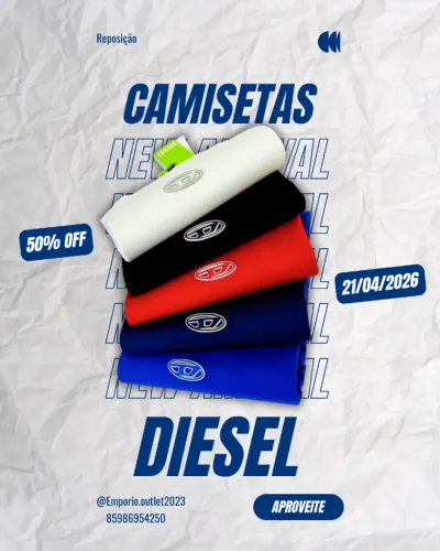 Camiseta Diesel Básica Importada 50%off