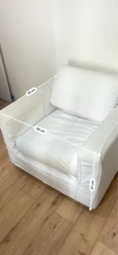 Par de Poltronas de Couro Brancas com Capa Removível - Muito Confortáveis