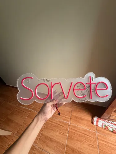 Letreiro sorvete em led neon