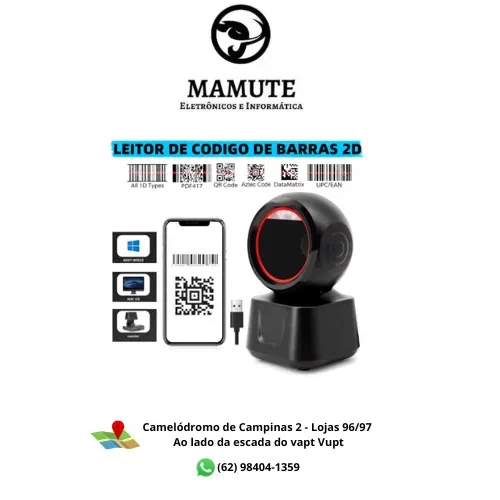 Leitor de Código de Barras Fixo 1D e 2D com Fio USB Qr Code 2D Scanner De Mesa usb mercado