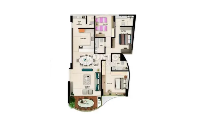 Apartamento com 3 quartos em Casa Amarela