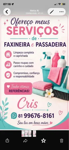 Venha fazer sua faxina deixa seu lar limpou e cheiroso no preçinho acessível