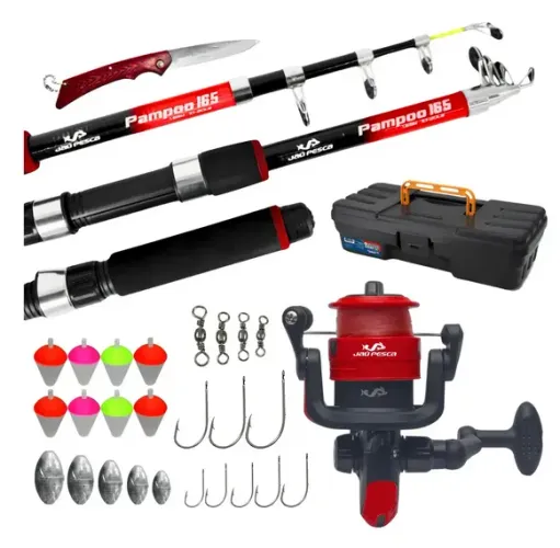 Vara De Pesca 20lbs Completa Com Molinete, Linha e Acessórios