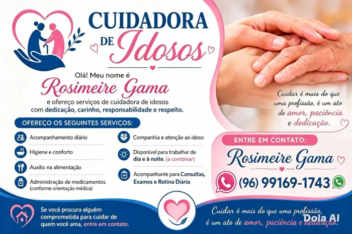 Cuidadora e Acompanhante de Idosos - Atendimento Humanizado