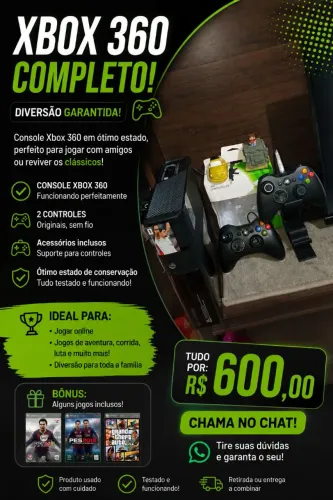 Xbox 360 faço troca por Xbox one ou play 4 dou volta a mais