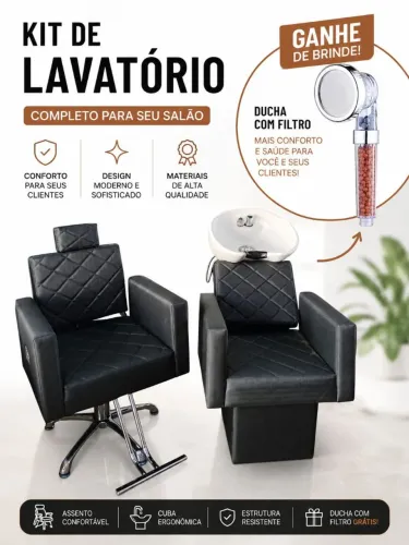 Kit lavatório cadeira fixa 