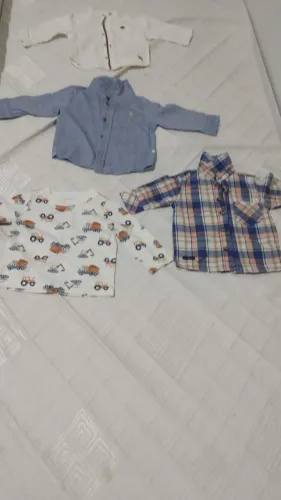 Lote de camisa bebê,veste até 9 meses.