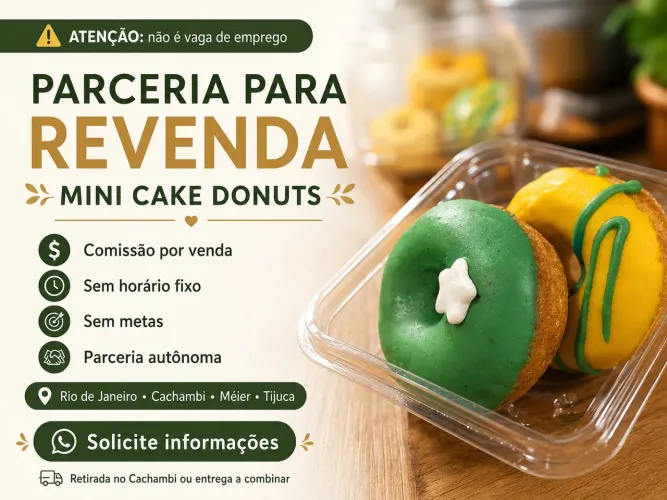 Parceria para Revenda de Mini Cake Donuts | Cachambi, Méier, Tijuca e Região
