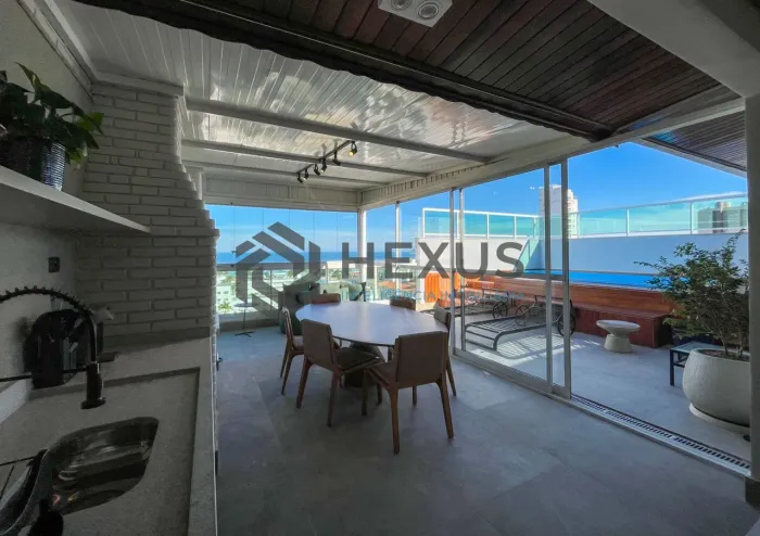 Cobertura Duplex com varanda gourmet vista mar e lazer na Enseada, Guarujá