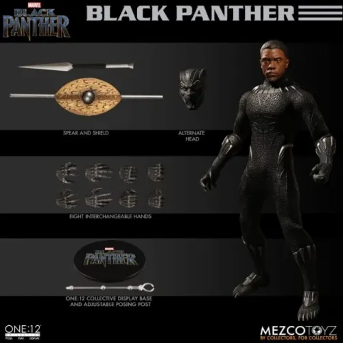 Mezco Pantera Negra Mezco One:12 Black Panther Action Figure Boneco