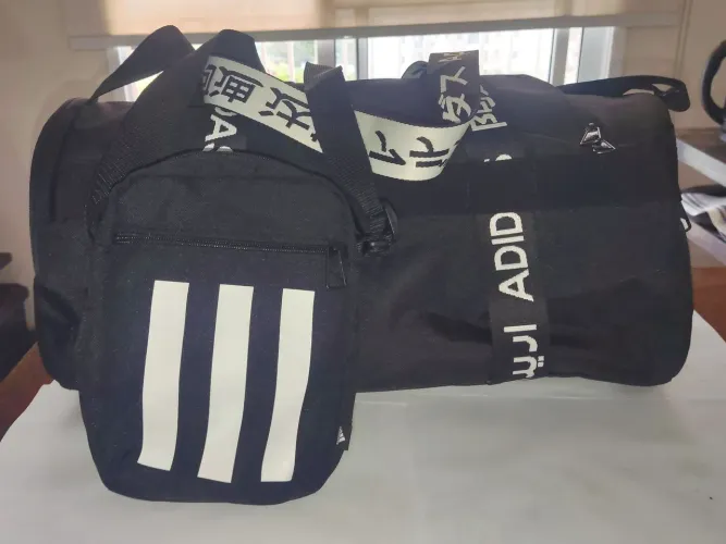 kit treino & viagem adidas original (mala duffel 4athlts + bolsa transversal)