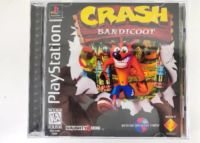 Jogo Original Crash Bandicoot PS1 - Disco Original - Case Repro - Sem Manual