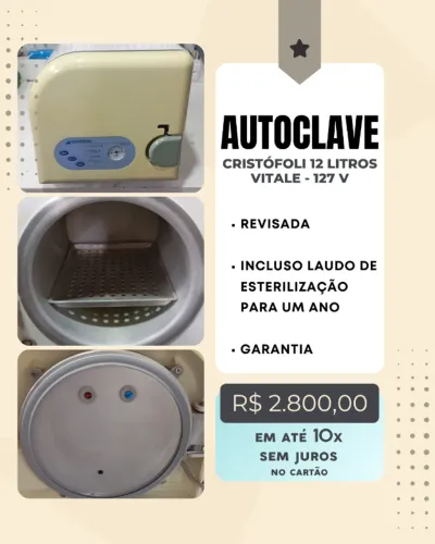 Autoclave Cristófoli 12 litros Vitale - 127 V