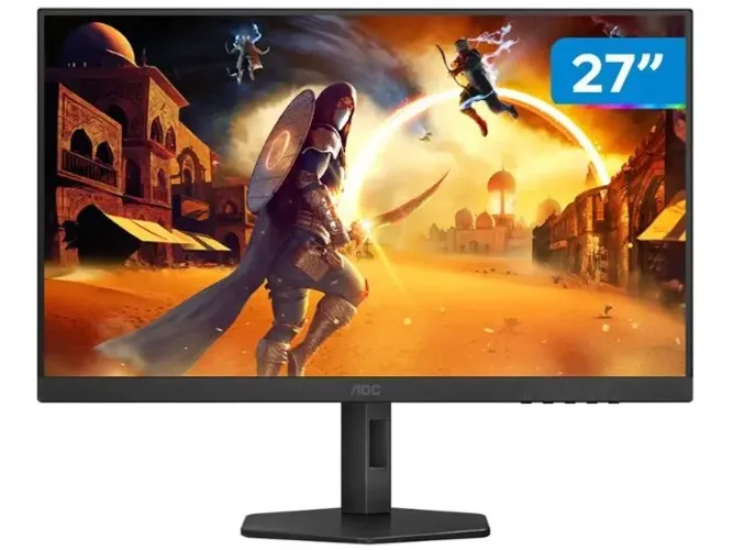 Monitor Gamer AOC 27", Full HD, 180Hz, 0.5ms, IPS, DisplayPort e HDMI, Ajuste de Altura