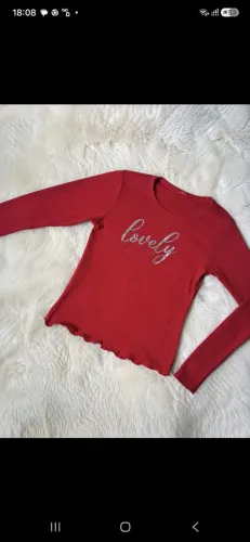 Blusa manga comprida vermelha infantil
