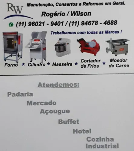 Manutenção / Conserto de Forno / Masseira / Cilindro / Modeladora / Cortador de Frios